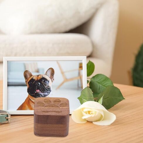 Pet Fur Keepsake Box with 3 Glass Pet Hair Memorial Bottles Wooden Paw Dog Cat Ashes Storage Shadow Box Pets Memorial Urn Can Hold Photos Pet Loss Sympathy Gifts for Pet Lovers Friends in Kuwait