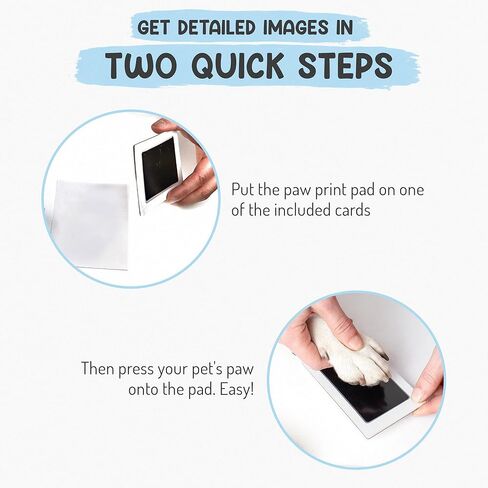 Inkless Paw Print Kit for Dogs | Pet Paw Print Impression Kit | Dog Ink Paw Print Kit | Pet Paw Print Kit | an Easy to Use Paw Print Stamp Pad for Dogs | Contains an Ink Pad for Dog Paw Prints in Kuwait