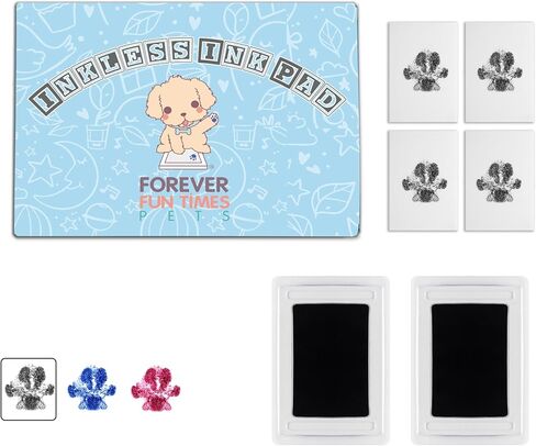 Inkless Paw Print Kit for Dogs | Pet Paw Print Impression Kit | Dog Ink Paw Print Kit | Pet Paw Print Kit | an Easy to Use Paw Print Stamp Pad for Dogs | Contains an Ink Pad for Dog Paw Prints in Kuwait