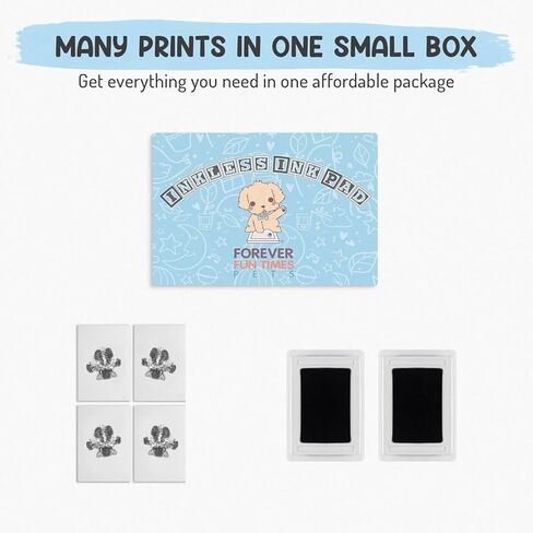 Inkless Paw Print Kit for Dogs | Pet Paw Print Impression Kit | Dog Ink Paw Print Kit | Pet Paw Print Kit | an Easy to Use Paw Print Stamp Pad for Dogs | Contains an Ink Pad for Dog Paw Prints in Kuwait