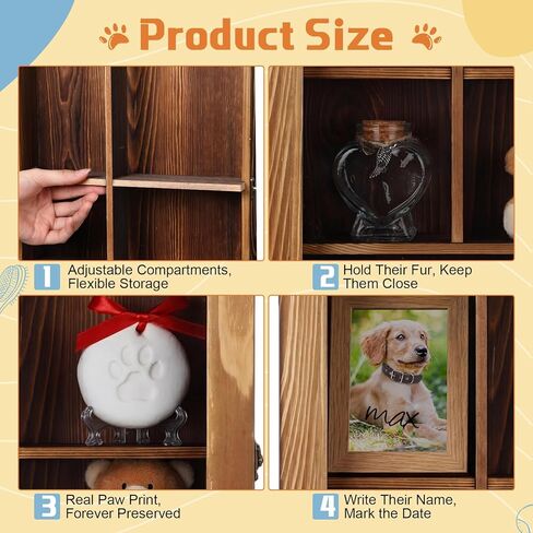Ripeng Wood Color Pet Memorial Shadow Box with Heart Glass Bottle 14 x 11 in Dog Paw Print Clay Keepsake Display Frame for Lost Pet Memorial Gift Kit for Dogs Lover Owners Loss of Dog Death Sympathy in Saudi Arabia