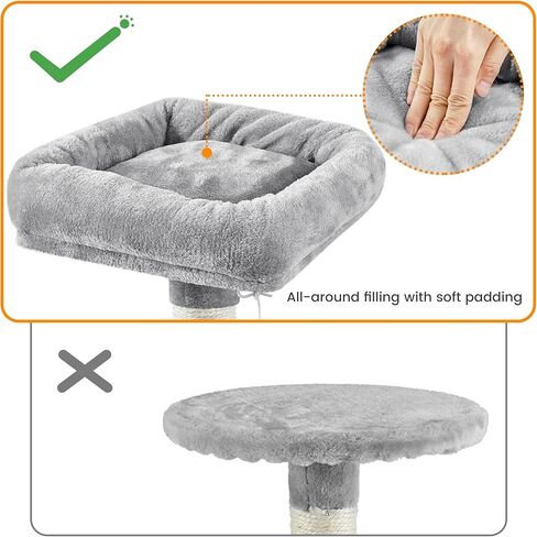 Topeakmart 71.5 inch Cat Tree Tower, Cat Furniture w/ 2 Condos, 2 Perches, 2 Hanging Balls Pet Stand House with Basket and Hammock for Indoor Cats and Kittens, Light Gray in Saudi Arabia