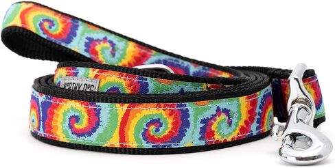 THE WORTHY DOG Stylish Nylon Dog Leash, Swivel Snap Hook, 5 Ft, Tiki Time Pattern, Blue, Large in Saudi Arabia