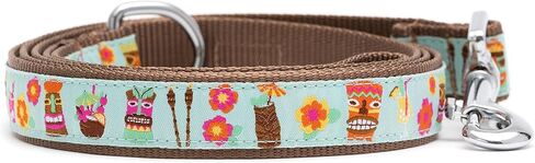 THE WORTHY DOG Stylish Nylon Dog Leash, Swivel Snap Hook, 5 Ft, Tiki Time Pattern, Blue, Large in Saudi Arabia
