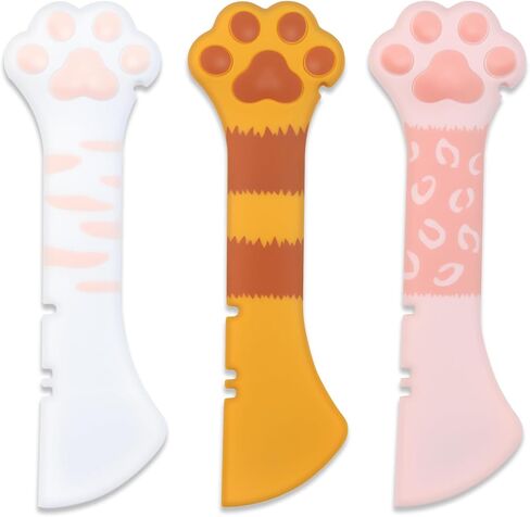 3 PCS Silicone Cat Food Spoons - Multifunctional Cat Can Opener & Cat Food Spatula, Pet Feeding Tools for Wet Canned Food, Cute Dog Cat Supplies in Kuwait