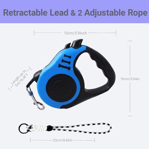 Retractable Harness and Leash Set for Ferrets, Rabbits, Guinea Pigs and Small Pets Lightweight Leash with Non-Slip Handle & 2pcs Rope Vests (Blue, 16.4ft) in Saudi Arabia