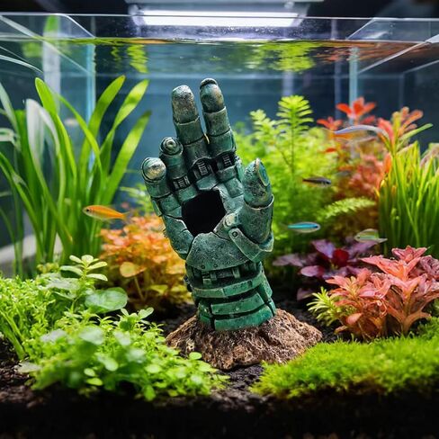 Aquarium Decoration Theme Decoration - Aquarium Hidden Cave Fish Tank Decoration, Reptile Cave Hidden Climbing Play Decoration Accessories, Suitable for Fighting Fish, Shrimp, Lizards, Amphibians in Kuwait