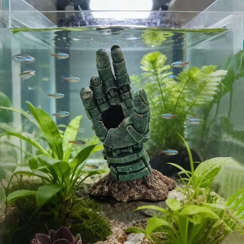 Aquarium Decoration Theme Decoration - Aquarium Hidden Cave Fish Tank Decoration, Reptile Cave Hidden Climbing Play Decoration Accessories, Suitable for Fighting Fish, Shrimp, Lizards, Amphibians in Kuwait