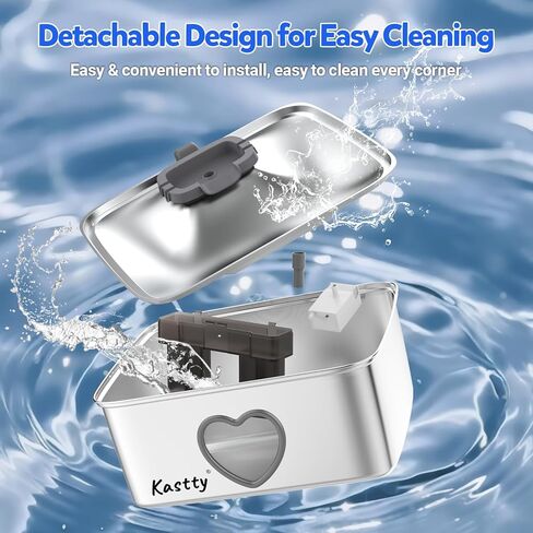 Kastty Large Dog Water Fountain, 15l/4gal Stainless Steel AUTO Pet Water Bowl Dispenser Indoor, 5-Stage Filtration, Dual-Color LED, Visual Window, Quiet, for Large Medium Dogs & Multi-Pet, FS80 in Kuwait