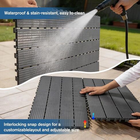 46" x 34.8" Dog Kennel Flooring, 6PCS Outdoor Pet Platform Raised Waterproof Decking for Dog Run, Cage and Patio, Easy Snap-On Assembly in Kuwait