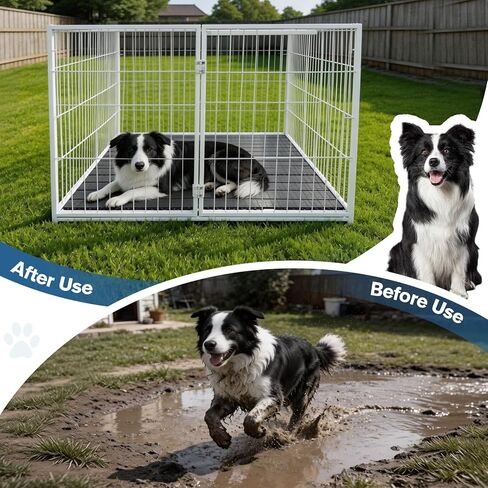 46" x 34.8" Dog Kennel Flooring, 6PCS Outdoor Pet Platform Raised Waterproof Decking for Dog Run, Cage and Patio, Easy Snap-On Assembly in Kuwait
