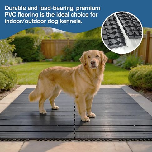 46" x 34.8" Dog Kennel Flooring, 6PCS Outdoor Pet Platform Raised Waterproof Decking for Dog Run, Cage and Patio, Easy Snap-On Assembly in Kuwait
