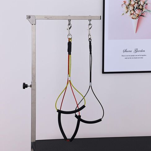 Pet Grooming Loop for Dogs - Fits Most No Sit Haunch Holder Pet Grooming Tubs and Tables Sturdy Steel Wire Rope(3 Packs) (Rubber Ring(Black) + No Sit Haunch Holder) in Kuwait
