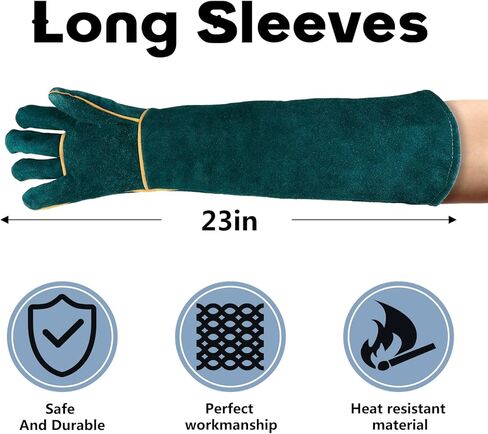 Animal Handling Gloves Bite Proof with 40inch Collapsible Snake Hook,Suitable for Falcon Dog Cat Bird Reptile Snake in Saudi Arabia