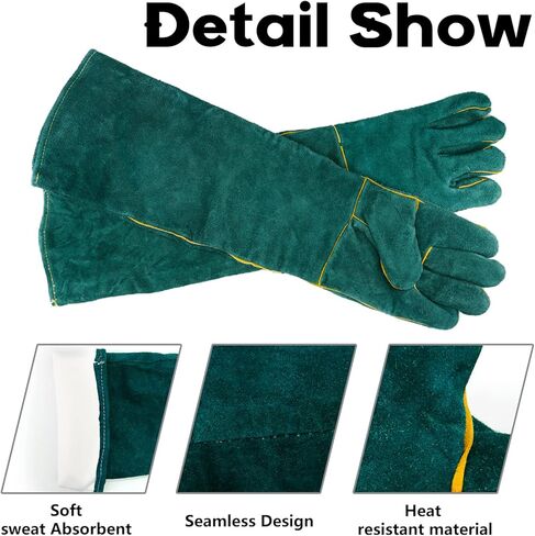 Animal Handling Gloves Bite Proof with 40inch Collapsible Snake Hook,Suitable for Falcon Dog Cat Bird Reptile Snake in Saudi Arabia