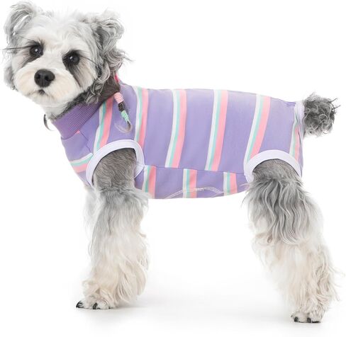 Dog Surgery Recovery Suits, Sleeveless Dog Recovery Suit Female, E-Collar & Cone Alternative Surgical Suit for Small and Medium Dogs After Surgery, Striped Dog Onesie Pajamas in Kuwait