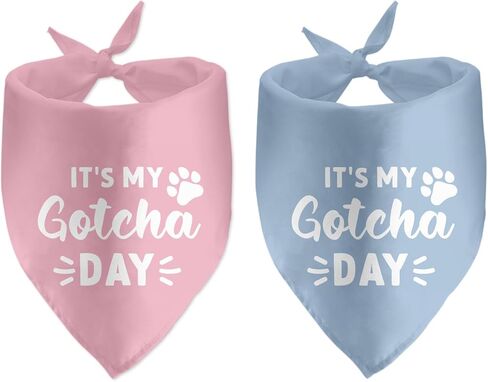 2 Pack It's My Gotcha Day Dog Bandana Adoption Day for Dogs Pet Bandanas Accessories for Dog Lovers Pet Scarf in Kuwait