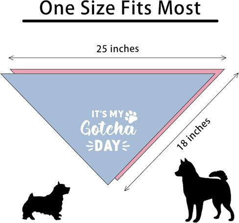 2 Pack It's My Gotcha Day Dog Bandana Adoption Day for Dogs Pet Bandanas Accessories for Dog Lovers Pet Scarf in Kuwait