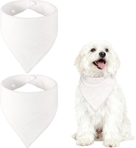 Triangle Dog Bandanas with Button, Solid Soft Pet Scarf Comfortable Triangle Bibs Washable Adjustable (Fabric, 2Pcs, Light Brown) for Small Medium Puppies Cat Birthday Party Gift in Saudi Arabia