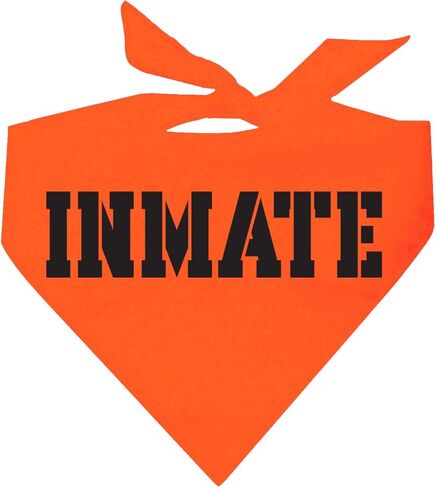 Inmate Costume Dog Bandana | 100% Cotton Adjustable Triangle | Made in USA | Halloween | Jail Outfit | Funny |Orange Neon, One Size (1386) in Kuwait