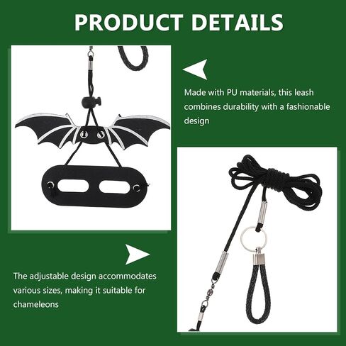 KALLORY Adjustable Leash and Reptile Harness Set with Wing Design, Traction Rope for Outdoor Use, Small Pet Harness for Bearded Dragons, Squirrels, and Reptiles in Kuwait