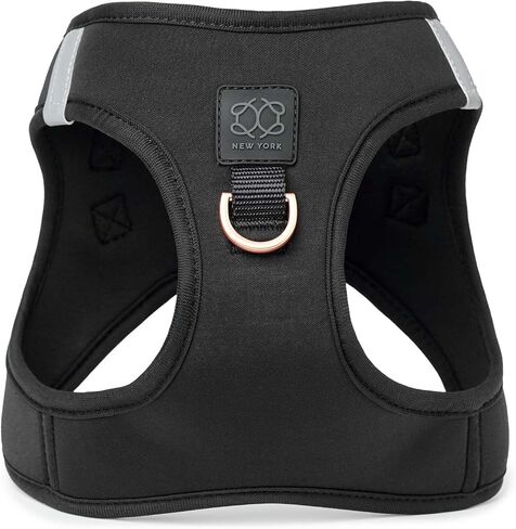 The DOGISTRY - SoHo Dog Harness - Black - Award-Winning Luxe No-Pull Design - Crafted for Style, Ease & Innovation - L (14-19lbs) in Kuwait