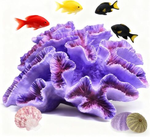 Aquarium Decor, Purple Artificial Coral Ornament with Fish Tank Plants, Lifelike Aquascape Decoration for Freshwater/Saltwater Tanks in Kuwait