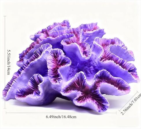 Aquarium Decor, Purple Artificial Coral Ornament with Fish Tank Plants, Lifelike Aquascape Decoration for Freshwater/Saltwater Tanks in Kuwait