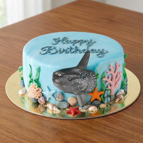 Mola Mola Fish Figure Realistic Ocean Sunfish Model, Detailed Marine Animal Figurine, Solid Plastic Deep Sea Decor for Aquarium, Home Display and Collection in Kuwait