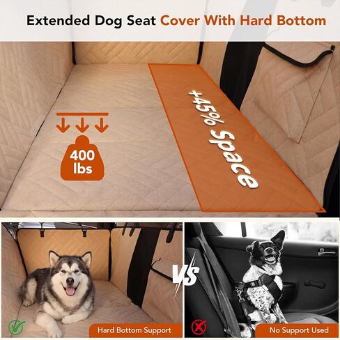 Dog Car Seat Cover for Back Seat, 900D Heavy-Duty Oxford Cloth Pet Car Seat Cover with Hard Bottom, Waterproof Dog Hammock for Car, Dog Car Seat Protector Scratch Proof Nonslip, Holds 400lbs in Kuwait