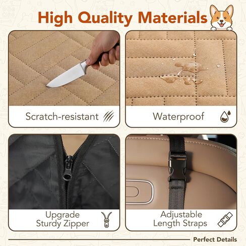 Dog Car Seat Cover for Back Seat, 900D Heavy-Duty Oxford Cloth Pet Car Seat Cover with Hard Bottom, Waterproof Dog Hammock for Car, Dog Car Seat Protector Scratch Proof Nonslip, Holds 400lbs in Kuwait