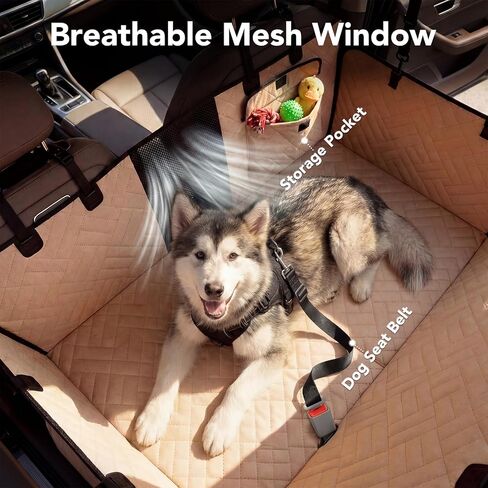 Dog Car Seat Cover for Back Seat, 900D Heavy-Duty Oxford Cloth Pet Car Seat Cover with Hard Bottom, Waterproof Dog Hammock for Car, Dog Car Seat Protector Scratch Proof Nonslip, Holds 400lbs in Kuwait