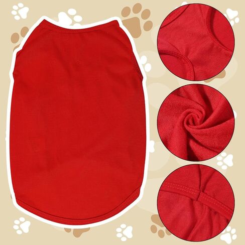 4 Pcs Dog Shirts Pullover, Solid Color Chihuahua Clothes, Summer Dog Shirt Vest Girl Boy Soft Blank Puppy T-Shirt Small Dogs Lightweight Puppy T-Shirts Blank Soft and Cool (Black,Grey,Red,Orange) in Kuwait