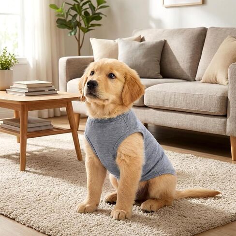 4 Pcs Dog Shirts Pullover, Solid Color Chihuahua Clothes, Summer Dog Shirt Vest Girl Boy Soft Blank Puppy T-Shirt Small Dogs Lightweight Puppy T-Shirts Blank Soft and Cool (Black,Grey,Red,Orange) in Kuwait