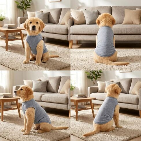 4 Pcs Dog Shirts Pullover, Solid Color Chihuahua Clothes, Summer Dog Shirt Vest Girl Boy Soft Blank Puppy T-Shirt Small Dogs Lightweight Puppy T-Shirts Blank Soft and Cool (Black,Grey,Red,Orange) in Kuwait