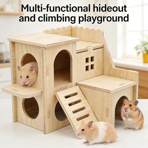 Hamster Cage & Small Animal Cages for Small Pet Habitat Hamster Hideout & Hamster Cage Accessories, Ideal Hamster Accessories for Daily Use in Kuwait