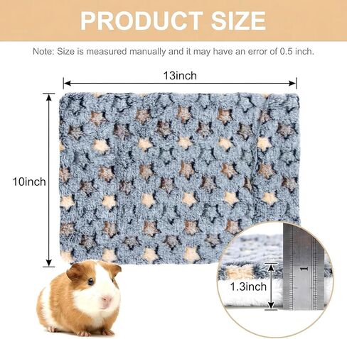 RAINFLOW 2Pack Bunny Guinea Pig Beds Small Animal Bed Guinea Pig Bed for Indoor Cage Mat Soft Fleece Mats Foldable Pet Mat, Plush Pad for for Rabbit Hamster Squirrel Hedgehog Chinchilla Ferret（Star） in Kuwait