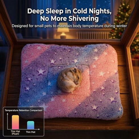 RAINFLOW 2Pack Bunny Guinea Pig Beds Small Animal Bed Guinea Pig Bed for Indoor Cage Mat Soft Fleece Mats Foldable Pet Mat, Plush Pad for for Rabbit Hamster Squirrel Hedgehog Chinchilla Ferret（Star） in Kuwait