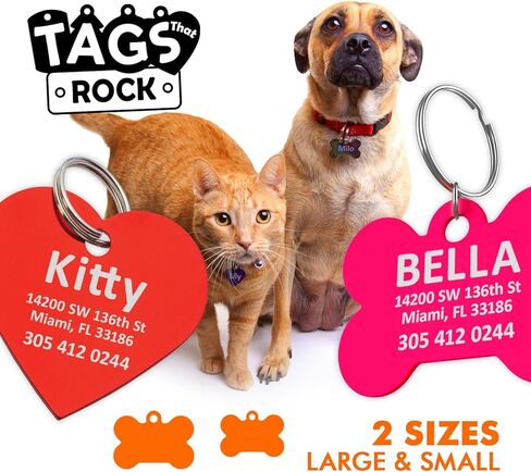 Custom Engraved Pet ID Tags – Personalized Aluminum Dog & Cat Tags – 8 Fun Shapes, 9 Bright Colors, Double-Sided, Lightweight & Rustproof – Includes Attachment Ring in Kuwait