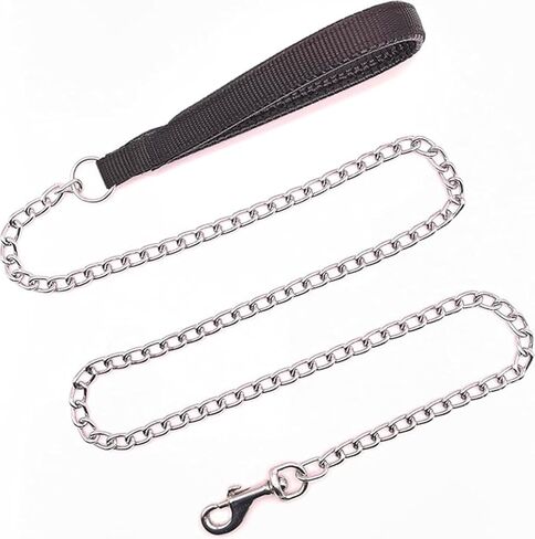 Chain Leash for Large Dogs that Pull,Heavy Duty Metal Dog Lead Durable Strong Chew Proof Dog Leashes for Small Medium Large Breed Pet Dogs, 3.0mm * 6ft Black Handle in Kuwait