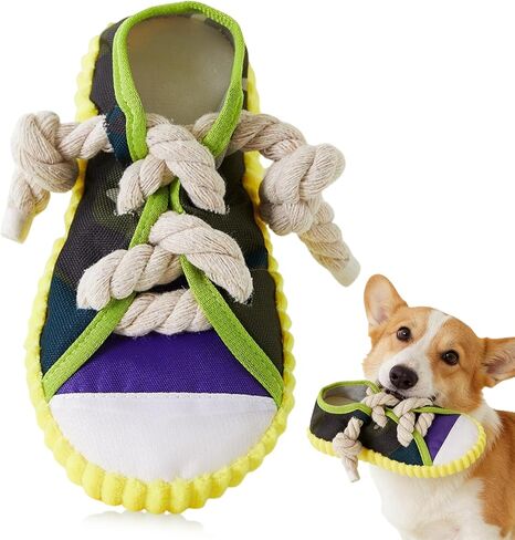 Dog Chew Toys Funny Shoe Squeaky Toy for Puppy Teething Toys to Keep Them Busy Outdoor Interactive Tough Toys for Small and Medium Dogs in Kuwait