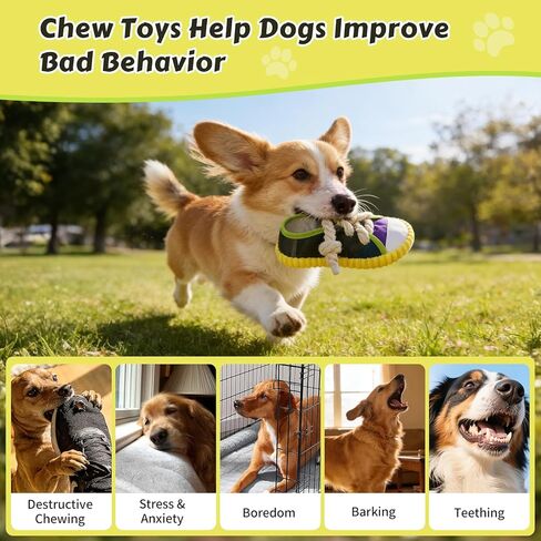 Dog Chew Toys Funny Shoe Squeaky Toy for Puppy Teething Toys to Keep Them Busy Outdoor Interactive Tough Toys for Small and Medium Dogs in Kuwait