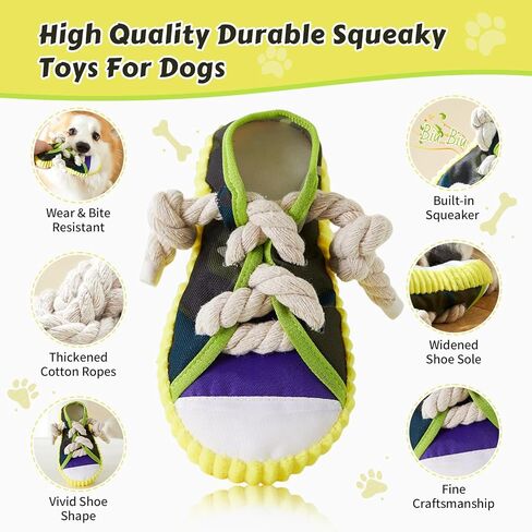 Dog Chew Toys Funny Shoe Squeaky Toy for Puppy Teething Toys to Keep Them Busy Outdoor Interactive Tough Toys for Small and Medium Dogs in Kuwait
