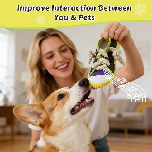 Dog Chew Toys Funny Shoe Squeaky Toy for Puppy Teething Toys to Keep Them Busy Outdoor Interactive Tough Toys for Small and Medium Dogs in Kuwait