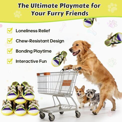 Dog Chew Toys Funny Shoe Squeaky Toy for Puppy Teething Toys to Keep Them Busy Outdoor Interactive Tough Toys for Small and Medium Dogs in Kuwait