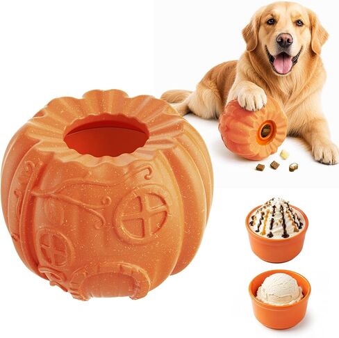 Dog Frozen Treat Toy, Dog Puzzle Slow Food Ball, Long-Lasting Interactive Dog Ball Toy & Dog Treat Mold, for Small Medium Large Dogs in Kuwait