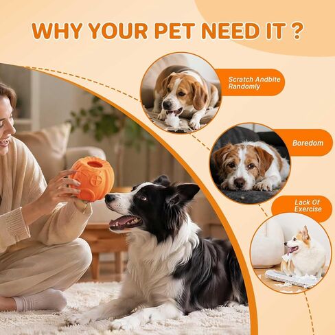 Dog Frozen Treat Toy, Dog Puzzle Slow Food Ball, Long-Lasting Interactive Dog Ball Toy & Dog Treat Mold, for Small Medium Large Dogs in Kuwait