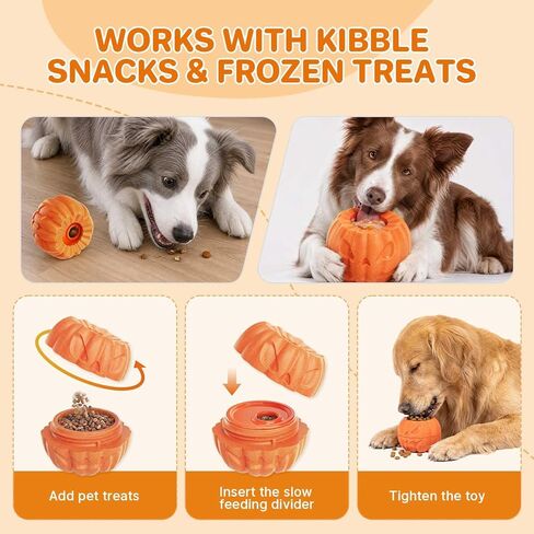 Dog Frozen Treat Toy, Dog Puzzle Slow Food Ball, Long-Lasting Interactive Dog Ball Toy & Dog Treat Mold, for Small Medium Large Dogs in Kuwait