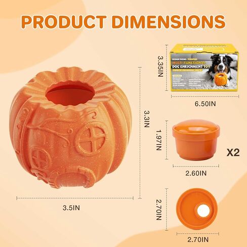 Dog Frozen Treat Toy, Dog Puzzle Slow Food Ball, Long-Lasting Interactive Dog Ball Toy & Dog Treat Mold, for Small Medium Large Dogs in Kuwait