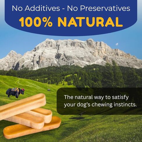 Yak Cheese Himalayan Dog Chews, Premium Yak Chews; All-Natural Long Lasting Yak Cheese for Even The Most Aggressive Chewers, Yak Chews for Large Dogs & for Small, Medium, All Breeds, Large 4 Pack-1lb in Kuwait